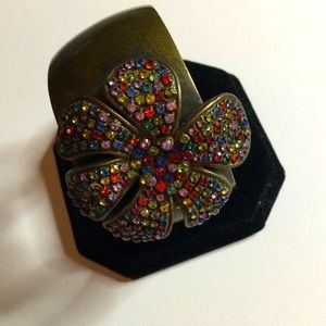 SORELLI CRYSTAL ENCRUSTED CUFF BRACELET VINTAGE